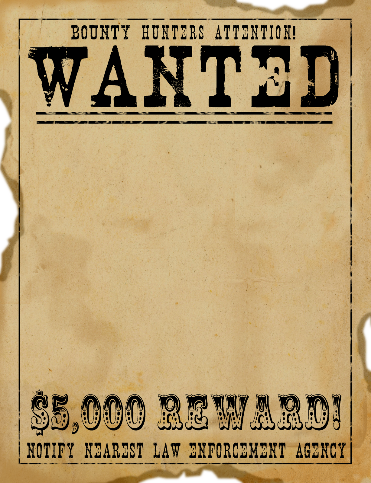 Wanted Poster Invitation Templates Clip Art Library