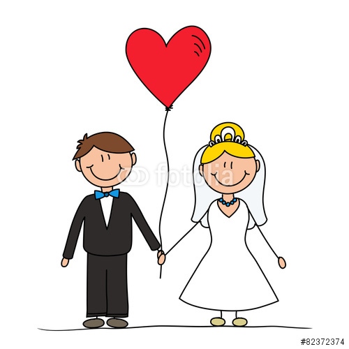 Happy Wedding Couple Holding Hands With Ribbon On Pink Simple And  Minimalistic Flat Cartoon Royalty Free SVG, Cliparts, Vectors, And Stock  Image 