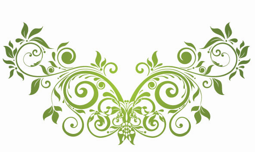 green-vector-floral-ornament