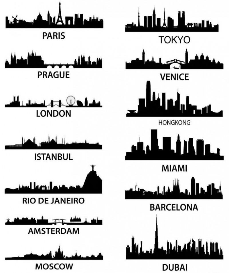 13 Skylines in Silhouette - 9 Wows