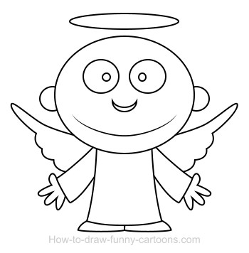 easy to draw cartoon angel - Clip Art Library