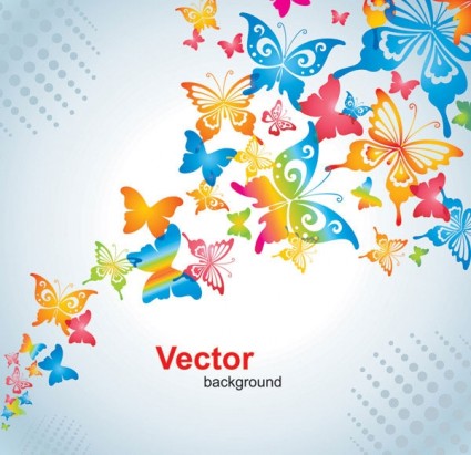 Colorful butterfly vector background Free vector in Encapsulated 
