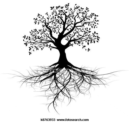black tree with roots | Tree tattoo ideas | Clipart library