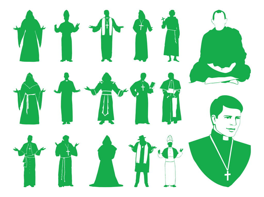 Priests Silhouettes Graphics