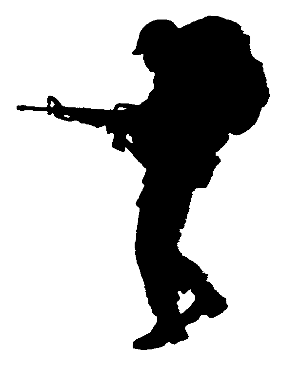 1-2e soldier with M16, silhouette