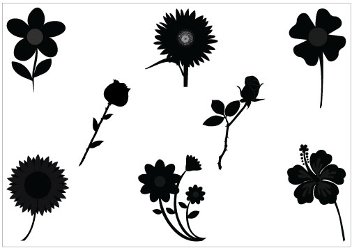 Flowers Vector Silhouette GraphicsSilhouette Clip Art