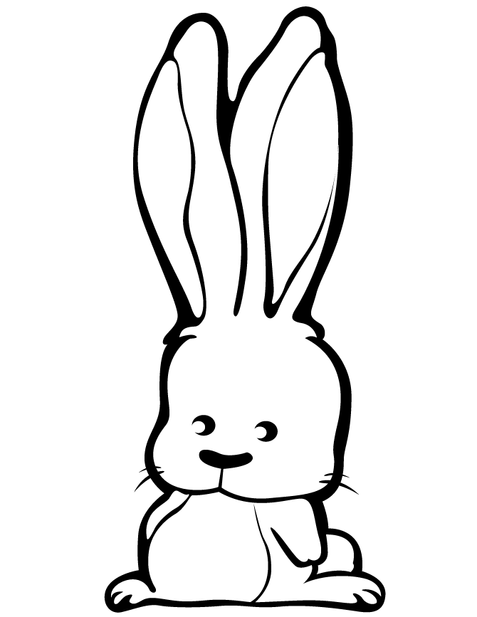 Cartoon Bunny For Kindergarten Children Coloring Page | HM 