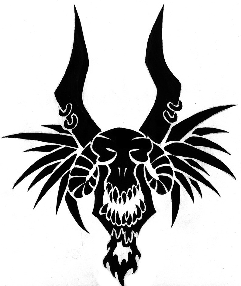 Tribal 4th: Hellish Skull by NapalmKrillos on Clipart library