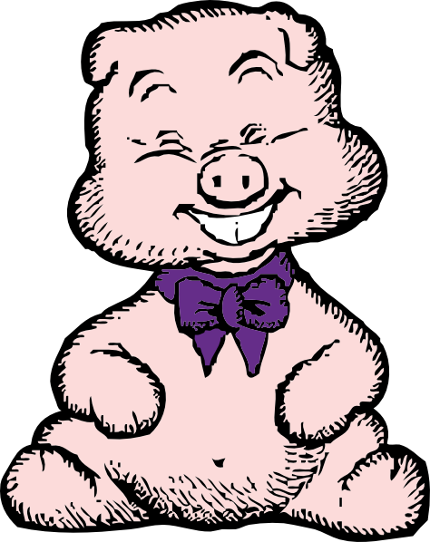 Laughing Pig clip art Free Vector 