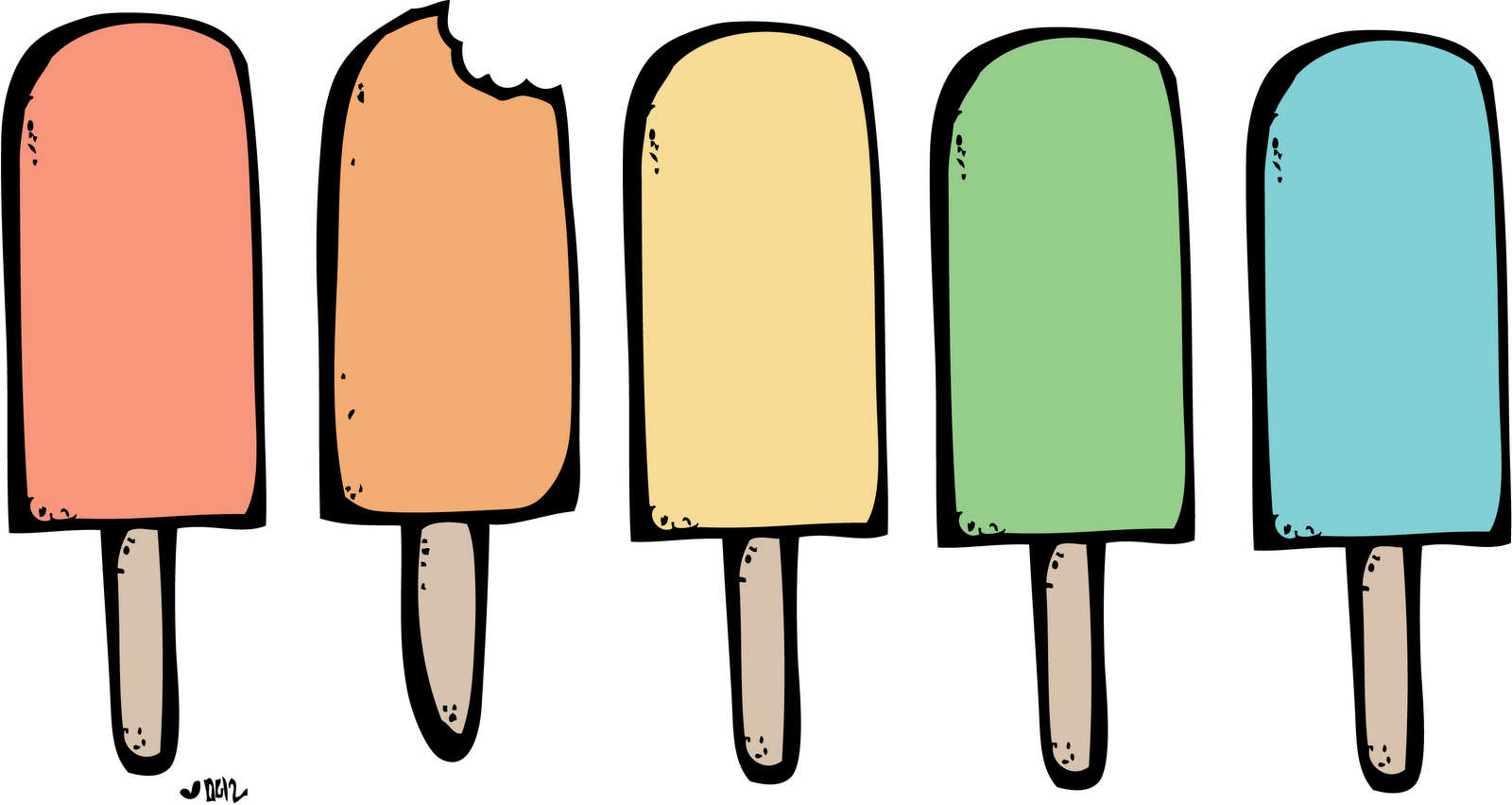 Images For  Summer Popsicle Clipart Black And White
