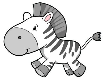  - Cute cartoon zebra baby calf black white Wall Decals 