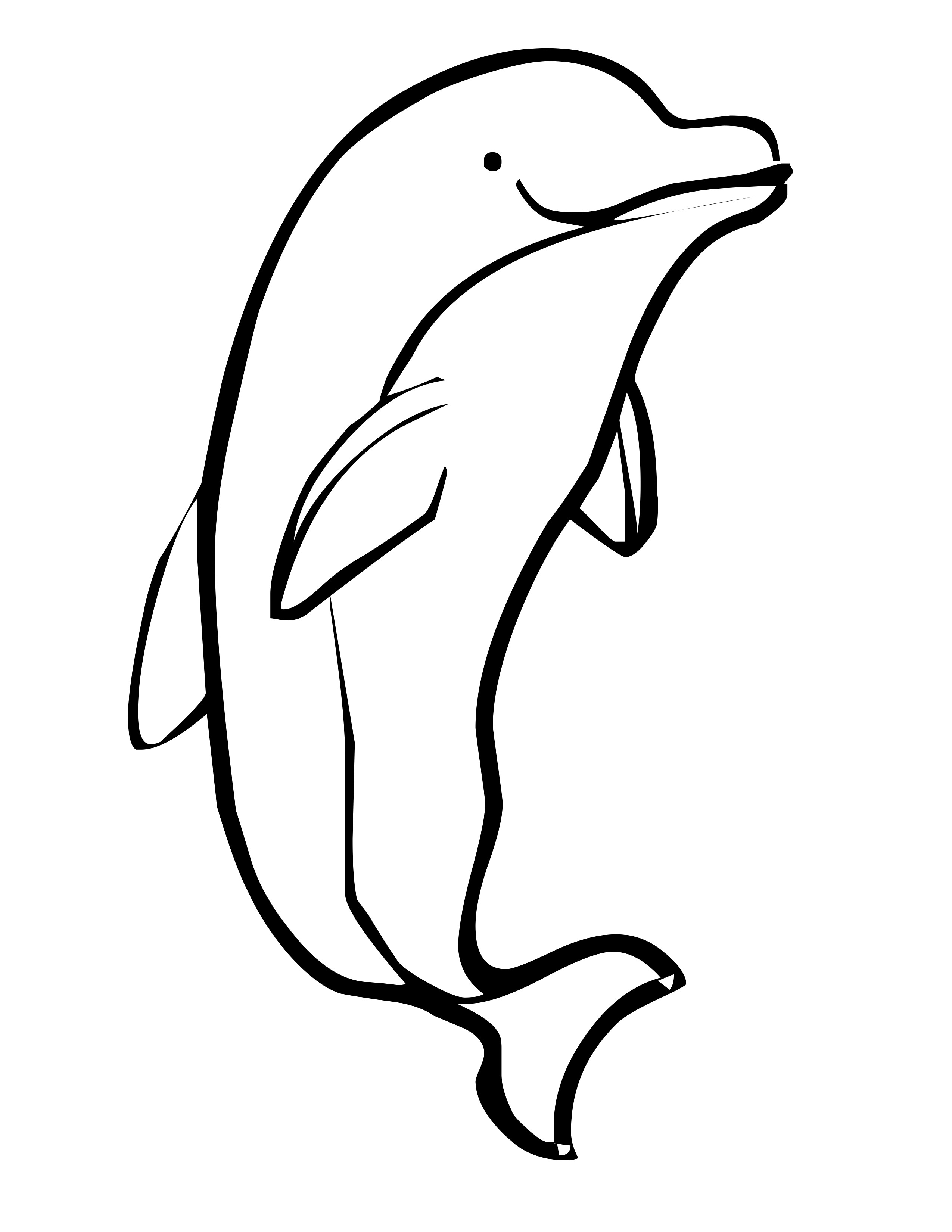Dolphin Coloring Pages Coloring Dolphin Black And White Drawing Of 