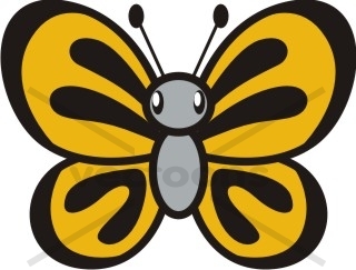 Cute Flying Butterfly Cartoon - Butterfly - Animals - Buy Clip Art 