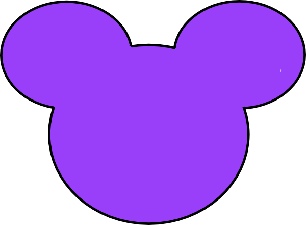 Purple Mickey Mouse Outline clip art - vector clip art online 