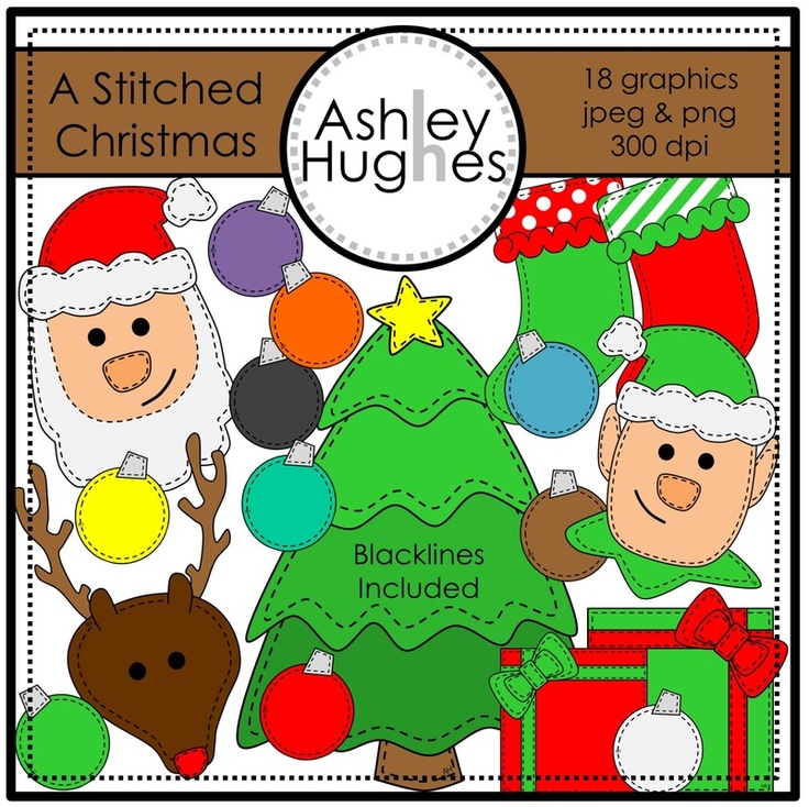 A Stitched Christmas {Graphics for Commercial Use}
