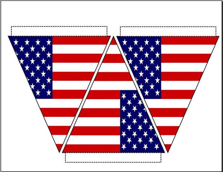 Free printable American flag bunting - patriotic banner - fourth 