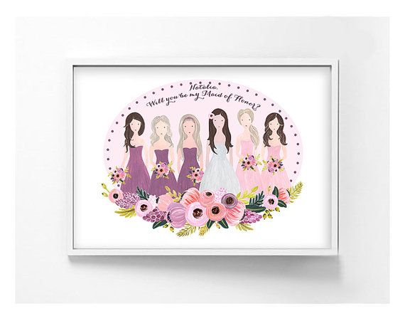 Bridesmaids Card, Will You Be My Flower Girl Card, Maid Of Honor 