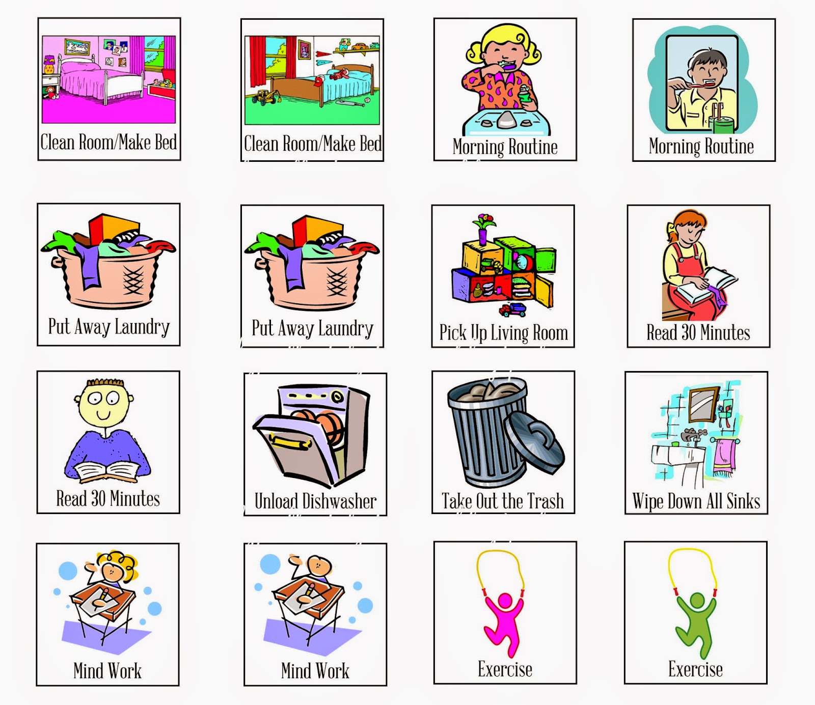 Chore Chart Images Clip Art