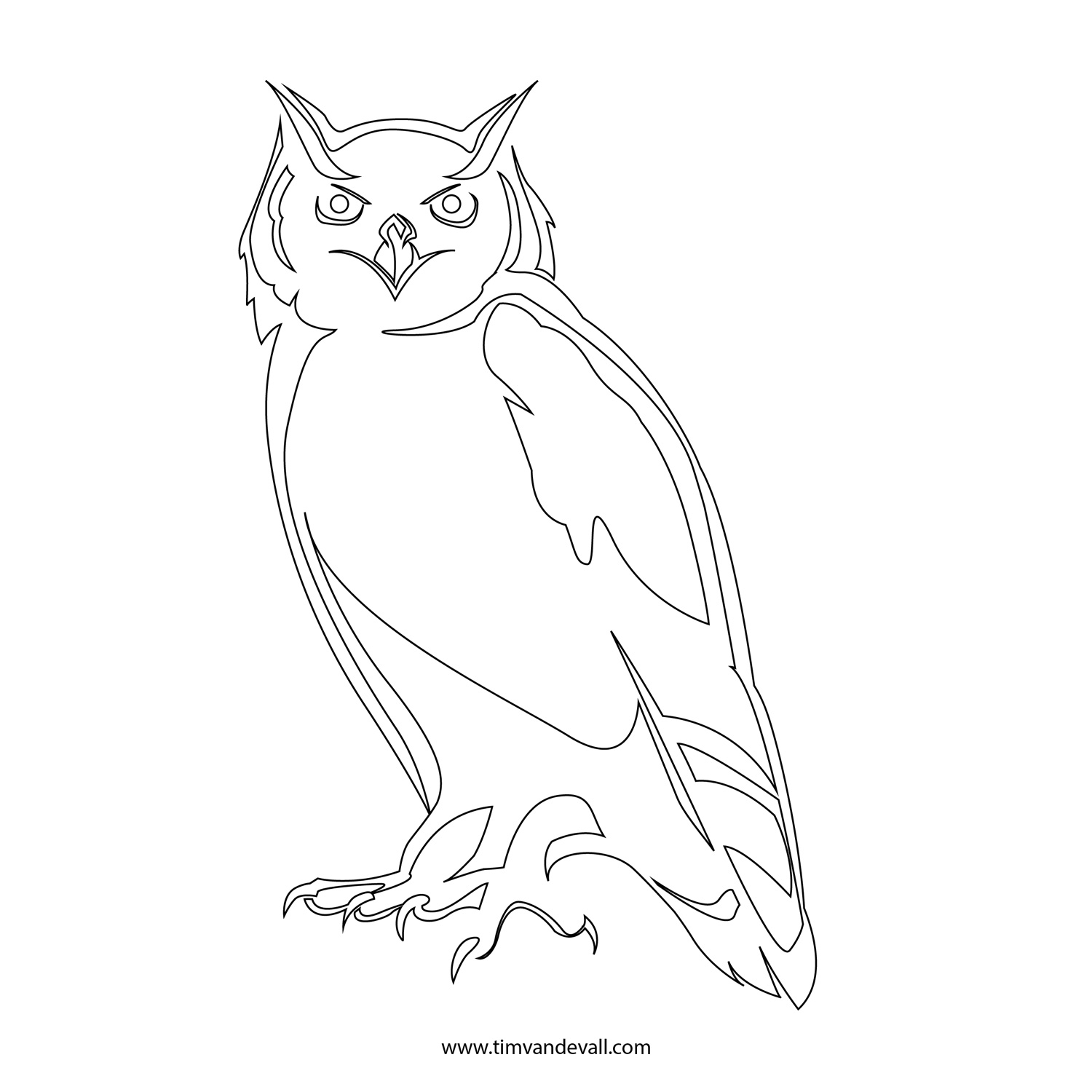 Owl Stencil Template | Free Printable Owl Outline  Silhouette