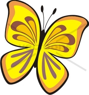 Yellow Cartoon Butterfly Clipart - Free Clip Art Images