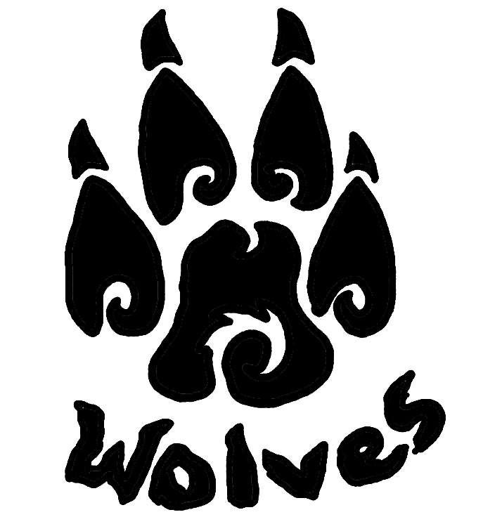 wolf paw print clipart.