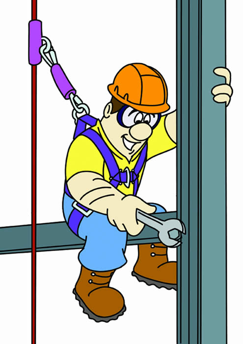 work at height safety cartoon - Clip Art Library