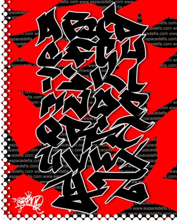 Graffiti Alphabet : Letter A - Z (Tag Graffiti, Throw Up, Hip Hop 