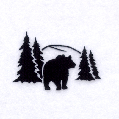 Starbird Inc Embroidery Design: Bear Silhouette Scene 2.34 inches 