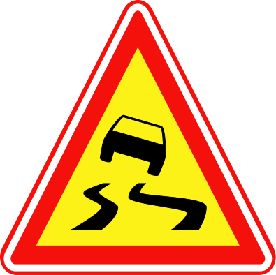 File:Korean Traffic sign (Slippery road) - Wikimedia Commons