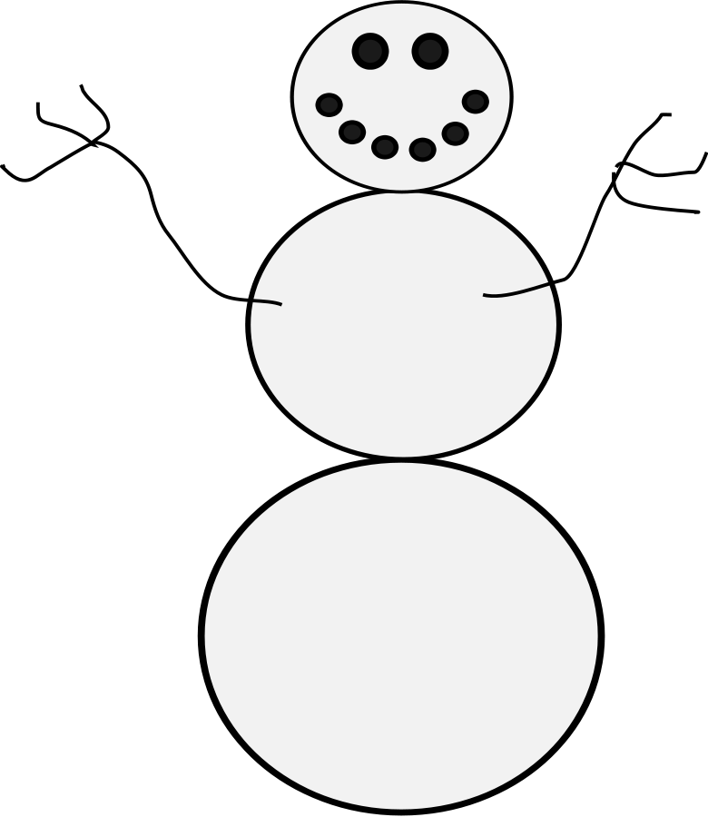Snowman sketch Clipart, vector clip art online, royalty free 