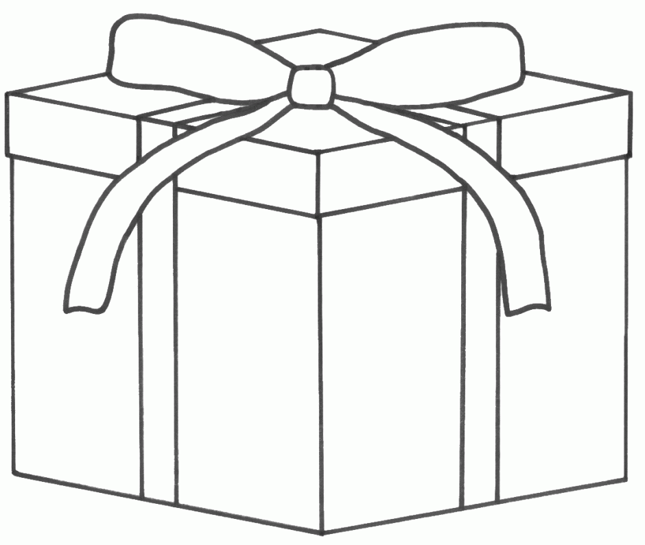 Birthday Present Coloring Page Clip Art Library