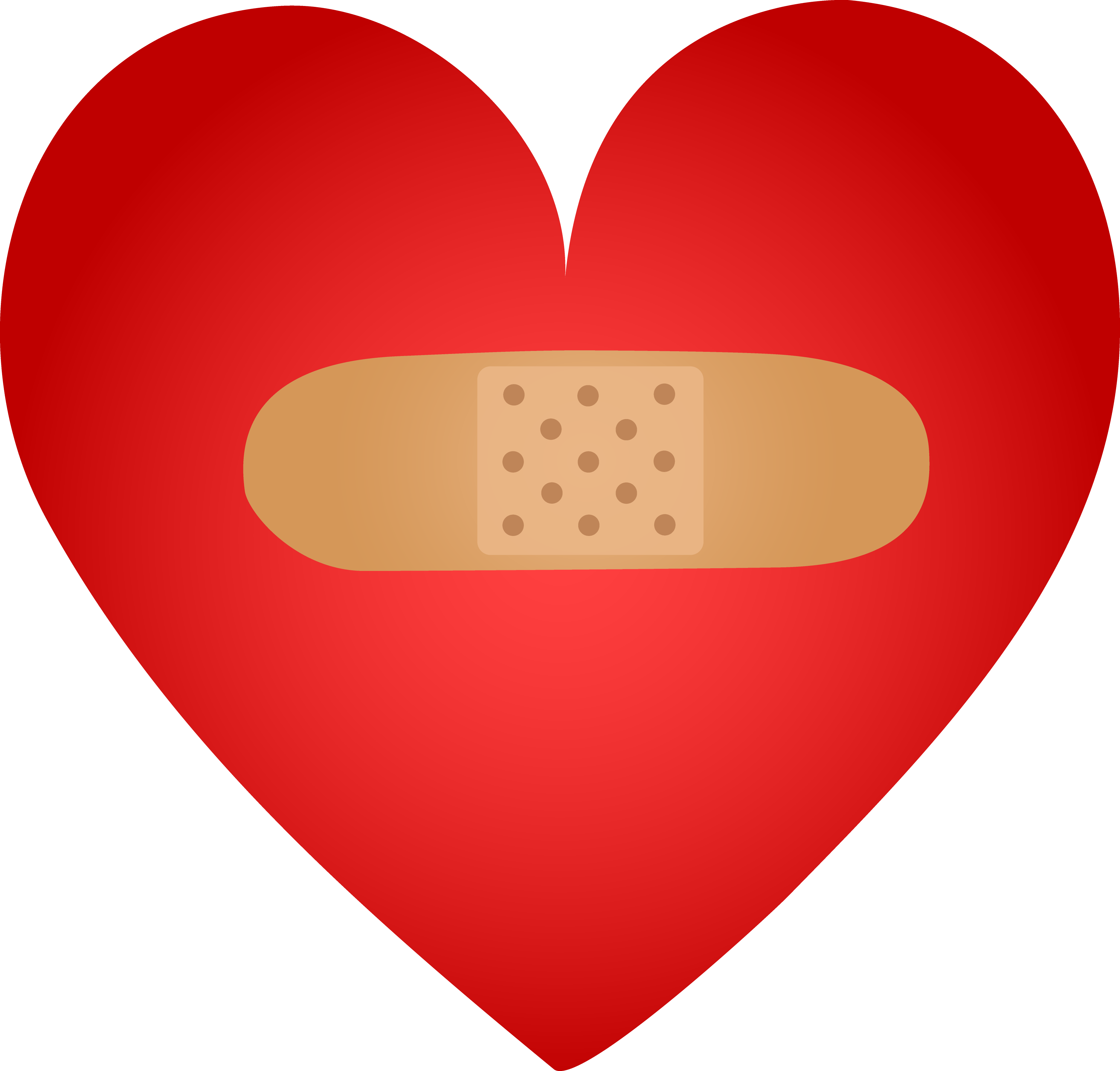 Healing Heart With Band Aid - Free Clip Art