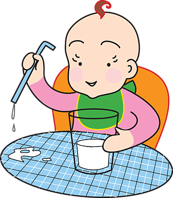 Baby with Glass of Milk | Baby Clip Art 