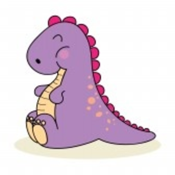 Very Cute Baby Dinosaur Isolated On White image - vector clip art 