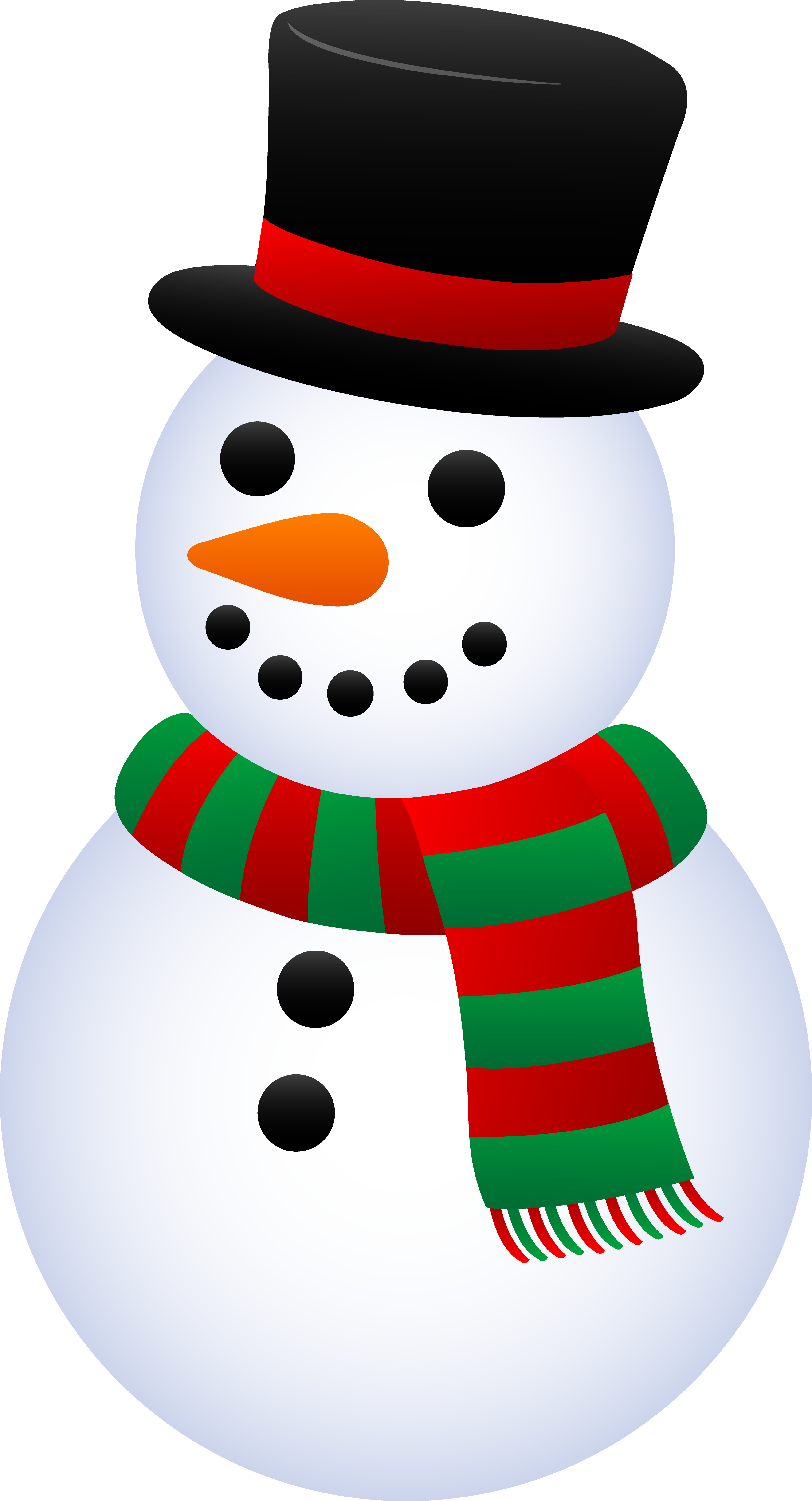 Cute Christmas Snowman - Free Clip Art