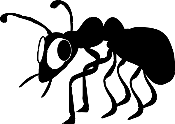 Cartoon Ant Silhouette clip art - vector clip art online, royalty 