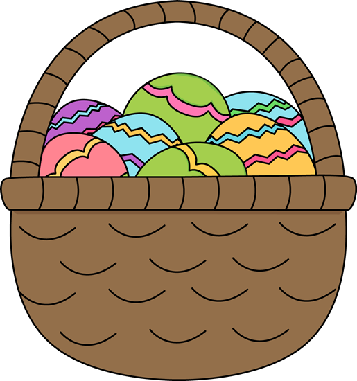 Basket of Easter Eggs Clip Art - Basket of Easter Eggs Image