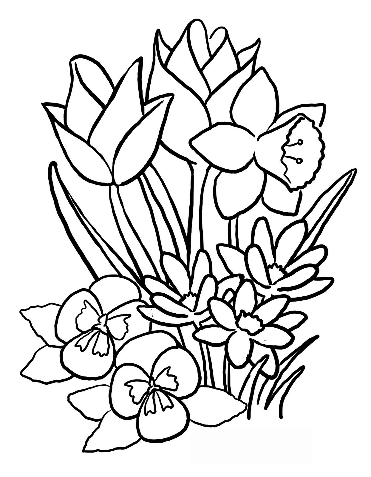free spring clipart black and white - photo #21