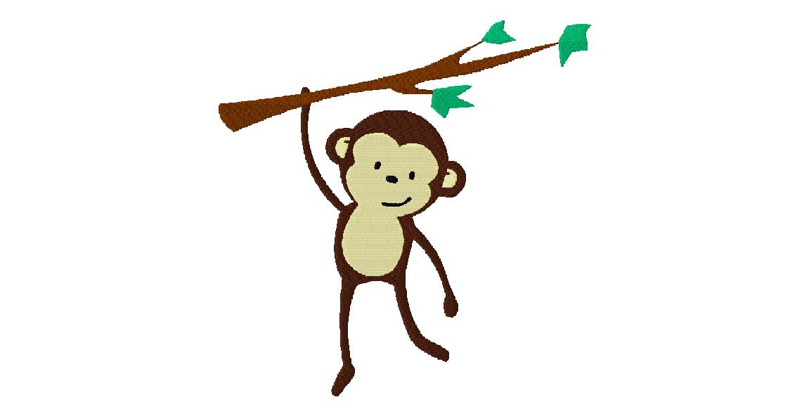 Fully Stitched Monkey on Branch Design | Daily Embroidery