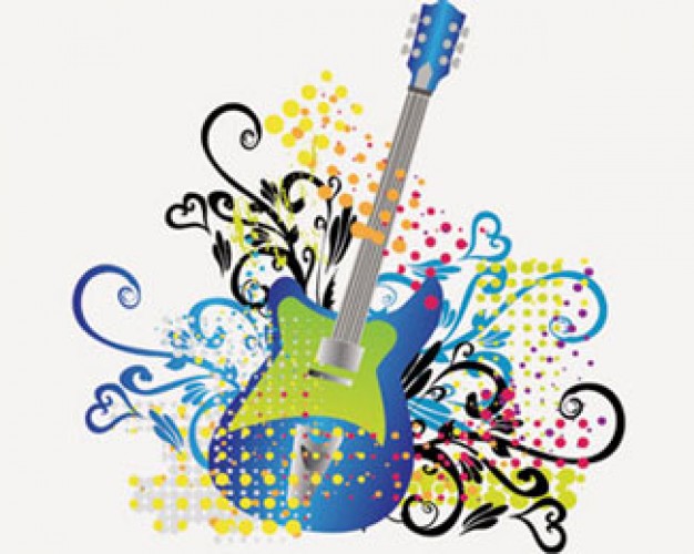Stock Illustrations Guitar-Music Elements Vector Vector | Free 