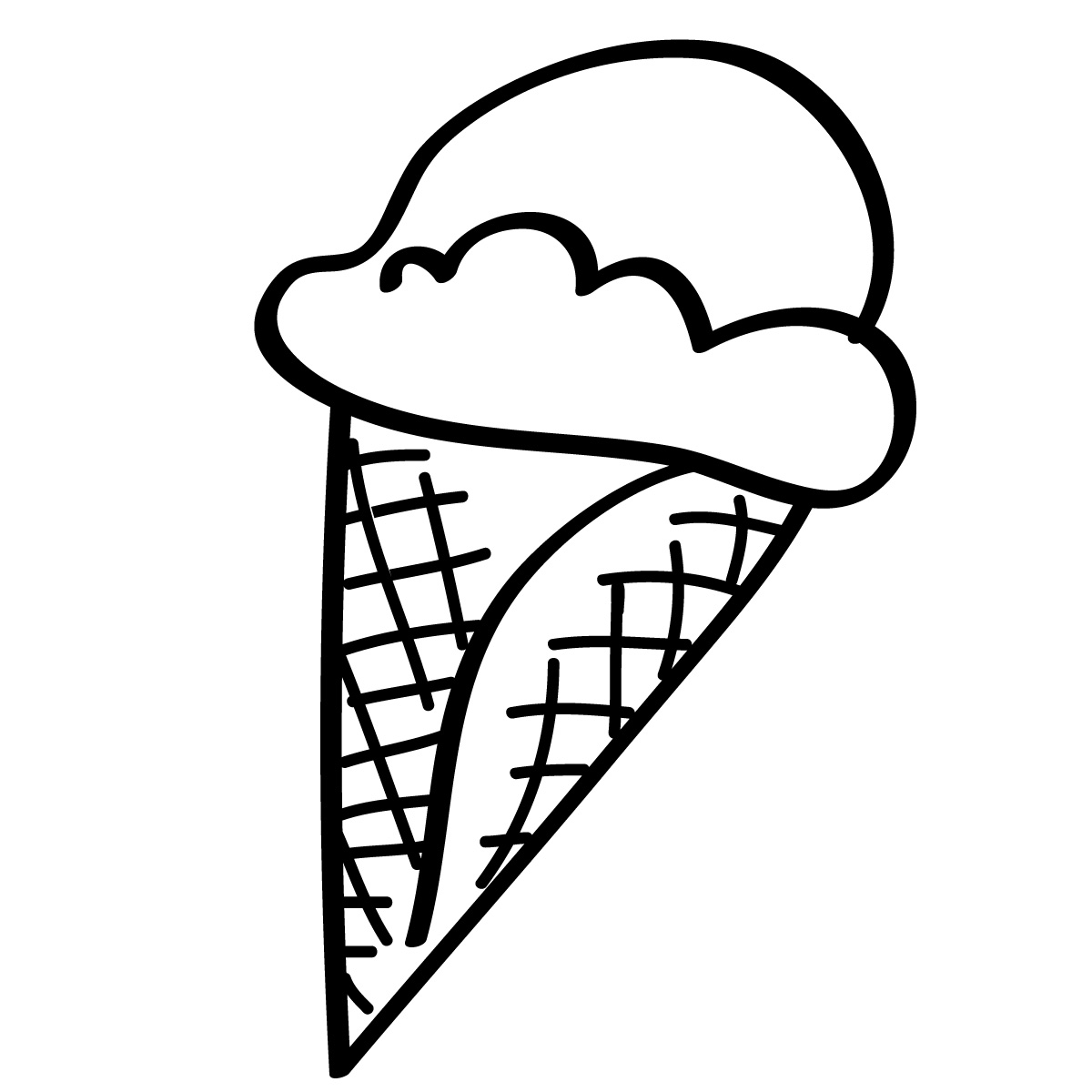 Images For  Black And White Ice Cream Cone Clipart