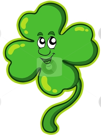 Happy four leaf clover stock vector