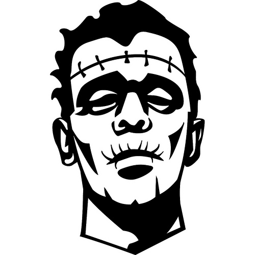 Images For  Frankenstein Face Clipart Black And White
