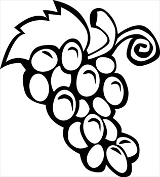 Free grapes-outline Clipart - Free Clipart Graphics, Images and 