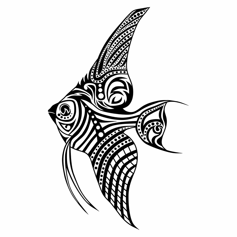 Tribal fish vector tattoo by Blackbeard-1987 on Clipart library