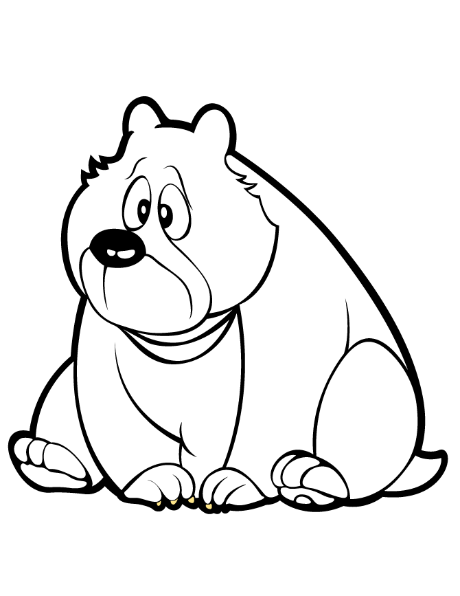 Cute Cartoon Bear Coloring Page | HM Coloring Pages