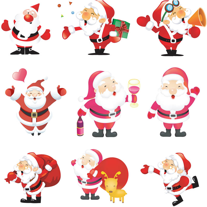 Cartoon Santa illustrations vector | Vector Graphics Blog