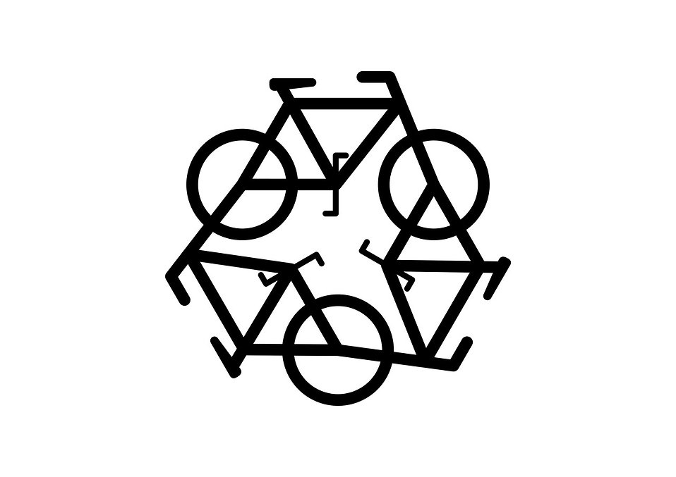 Free Stock Photos | A recycling symbol of bicycles on a white 