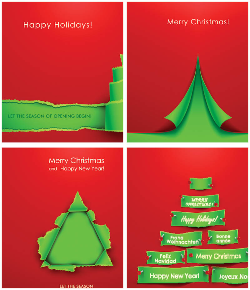 Modern Christmas cards vector | Vector Graphics Blog