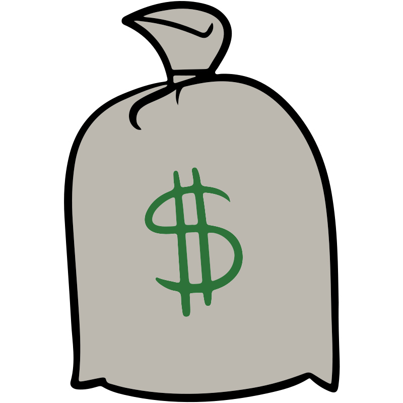 Free Simple Gray Money Bag Clip Art